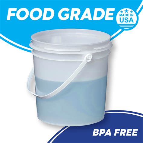 1 Gallon Pails Plastic Handle Pail Only Natural Consolidated