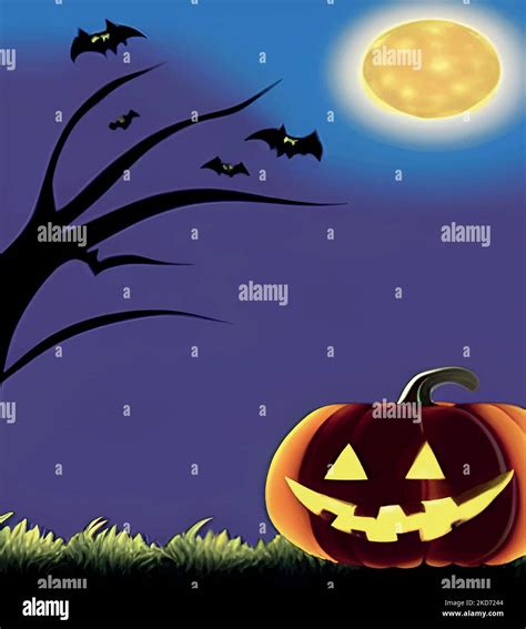 A Spooky Halloween Background With A Pumpkin Stock Vector Image And Art Alamy