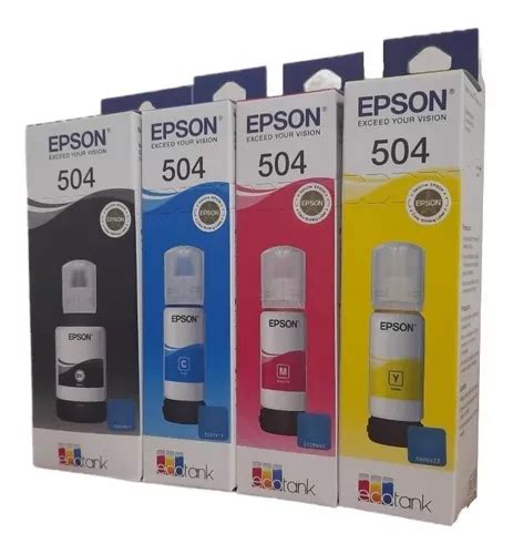 Kit De 4 Tintas Epson Ecotank T504 L4150 L4160 L6161 L6171