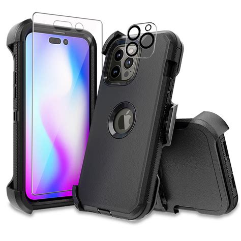 Xhy Iphone 14 Pro Case With Belt Clip Holsterscreen And Lens Protector Military Grade Heavy