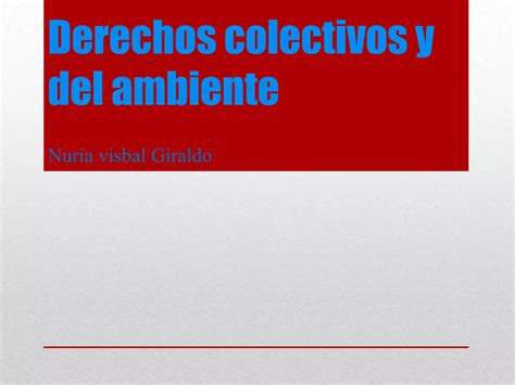 Derechos Colectivos Y Del Medio Ambiente Ppt