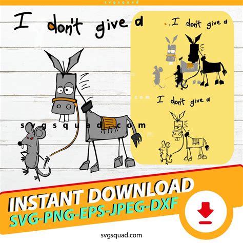 I Don T Give A Rats Ass SVG PNG Funny Walking Donkey Svg Digital Files