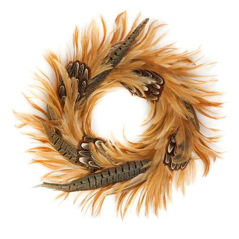 Decorative Wreath Natural Pheasant Feather Wreath Etsy