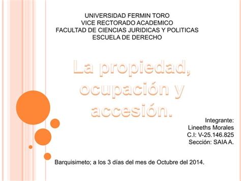 La Propiedad Ocupacion Y Accesion Ppt