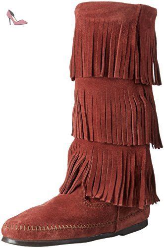 Minnetonka Layer Fringe Boot Taille Bordeaux Chaussures