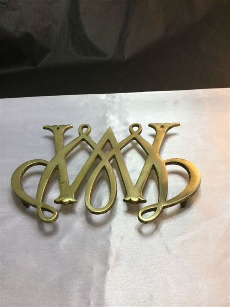 Vintage William Mary Brass Trivet Footed Hot Plate Williamsburg