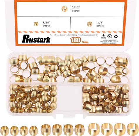 Amazon Rustark 180Pcs 3 16 1 4 5 16 Brass Compression Fitting