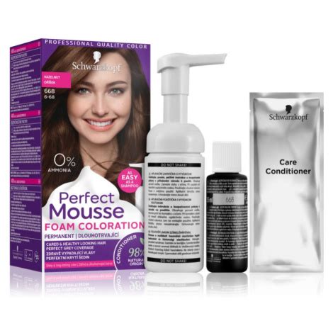 Schwarzkopf Perfect Mousse permanentní barva na vlasy odstín 668 Oříšek ...