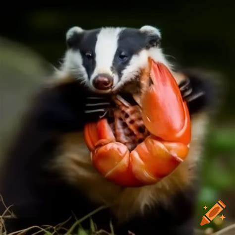 Shrimp And Badger Interacting In A Playful Embrace On Craiyon