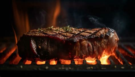 Juicy sirloin, char grilled to perfection outdoors generated by AI