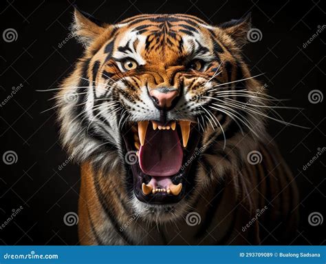 Ai Generated Illustration Wildlife Concept Of Tiger Fury Royalty Free