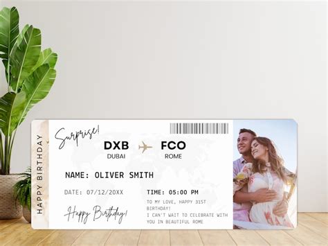 Editable Boarding Pass Canva Template Printable Airline Ticket