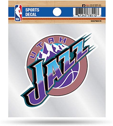 Utah Jazz Retro Logo Premium 4x4 Decal With Clear Backing Flat Vinyl