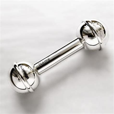 Sterling Silver Baby Rattle With Free Engraving