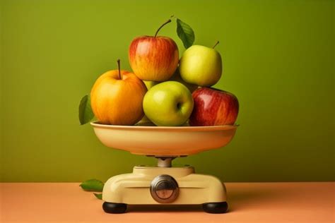 Apples weight scales. Generate Ai