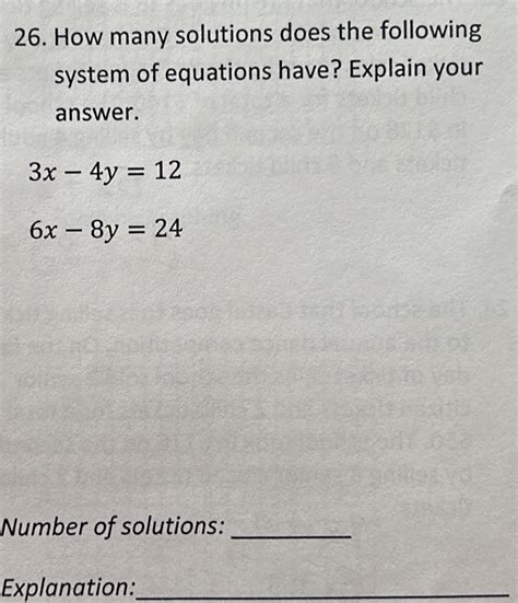 Solved 26 How Many Solutions Does The Following System Of Equations