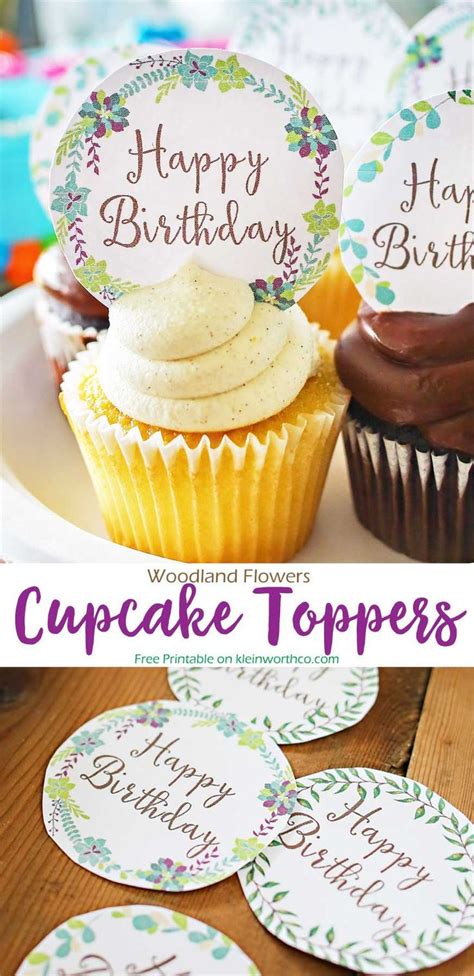 Woodland Flowers Cupcake Toppers Cupcake Toppers Free Cupcake