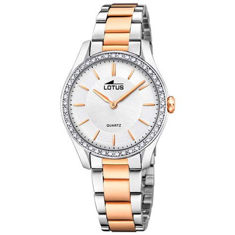 Reloj Mujer Lotus Acero Bicolor Ip Rosa Y Bisel Con Circonitas