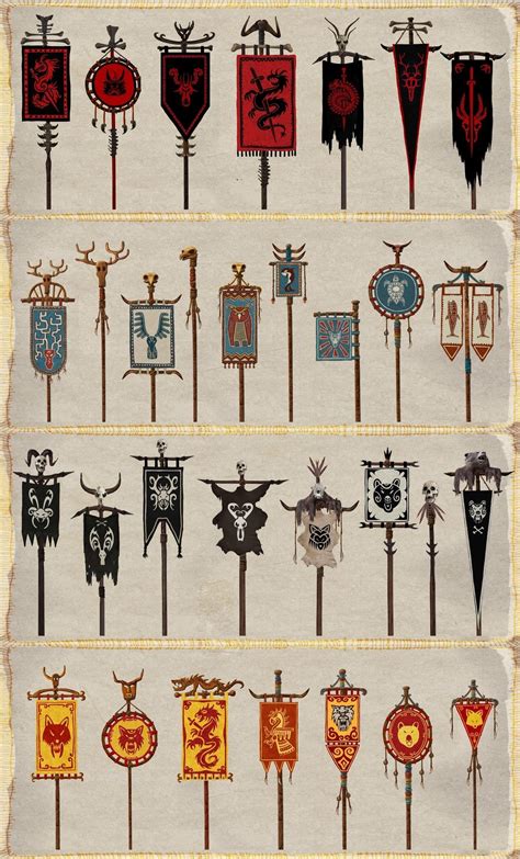 Battle Flag Designs For The Different Tribes Fantasy Character