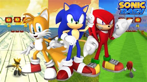 Sonic Dash Ios Sonic Vs Tails Vs Knuckles Youtube