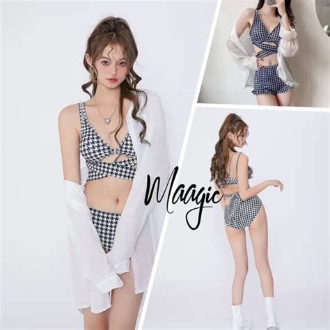 Swimming Attire For Women Bikini New Swimsuit High Waist Tall Slimming Gathers Bikini Hot Spring