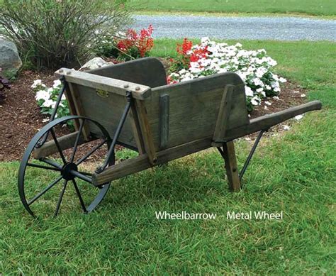 Amish Large Rustic Wooden Wheelbarrow With Removable Sideboards Wooden Wheelbarrow Rustic