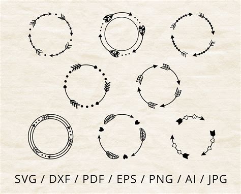 Arrow Monogram Frame Svg Cut Files Download Circle Arrow Frame