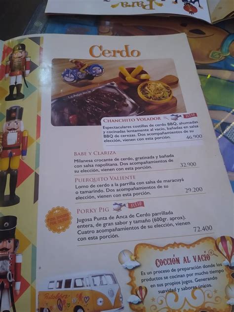 Carta de Restaurante La Juguetería Kennedy Bogotá