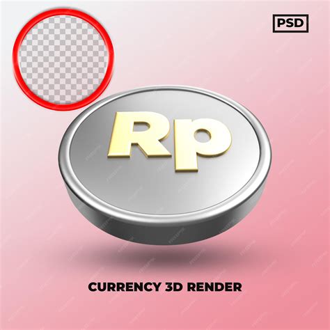 Premium PSD | 3D render rupiah currency symbol indonesian