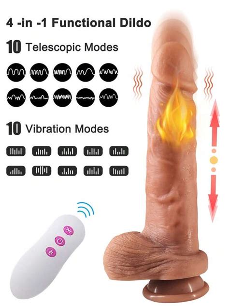 Vibrador De Consolador Realista De Empuje Con Control Remoto Para