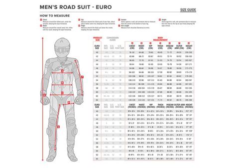 A Photograph Showing The Official Size Chart For The Alpinestars SP 8