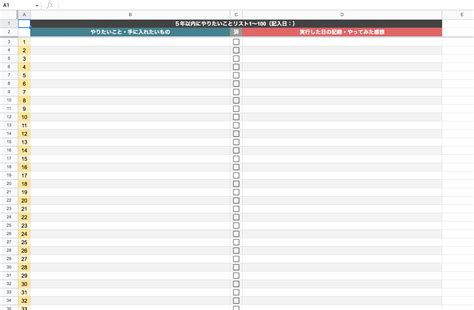 【やりたいことリスト100】エクセル用やることリスト無料テンプレート＆書き方例 | 仕事は1日1時間ですよ！