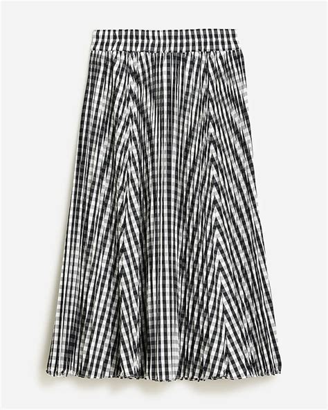 J Crew Gwyneth Pleated Skirt In Gingham For Women