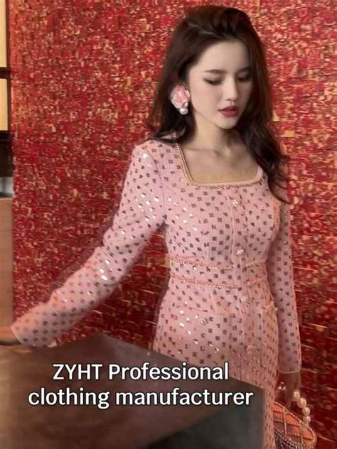 Zyht 50696 Bulk Wholesale Fishtail Long Maxi Casual Pink Tweed Dress