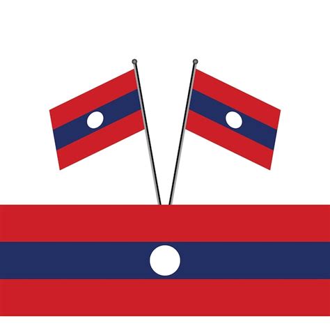 Ilustra O Do Modelo De Bandeira Do Laos Vetor Premium