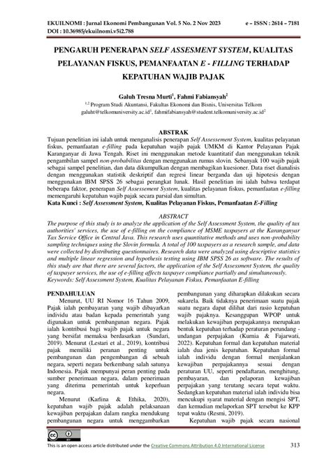 PDF Pengaruh Penerapan Self Assesment System Kualitas Pelayanan