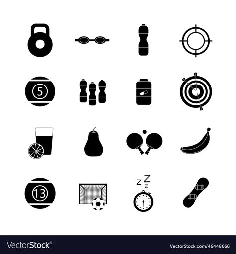 Set of simple sports icons Royalty Free Vector Image