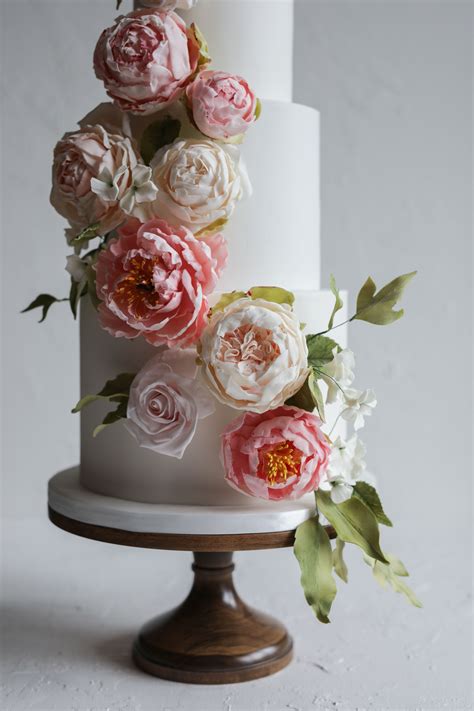 Sugar Peonies For Days Ireland Wedding Cake Summer Wedding Cakes