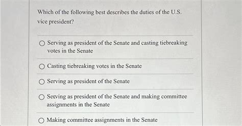 Solved Which of the following best describes the duties of | Chegg.com