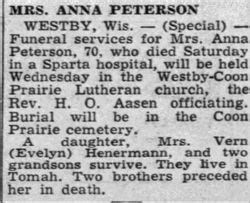 Anna Evenson Peterson 1878 1948 Homenaje De Find A Grave