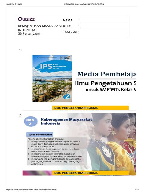 Rangkuman Kemajemukan Masyarakat Indonesia Bab 2 Kelas 8 Pdf