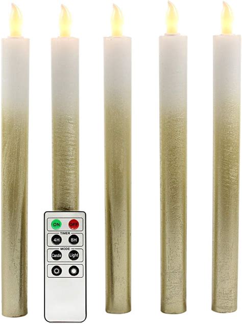 Amazon Rhytsing Golden Flameless Taper Candles With Timer