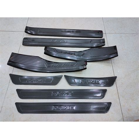 Door Sill Covers For Toyota Raize Anti Scratch Carbon