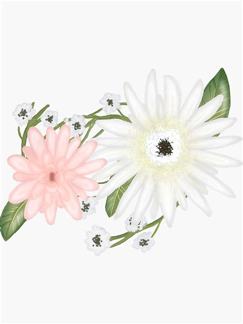 Gerbera Daisy Bunch Sticker For Sale By Sunflowber Redbubble