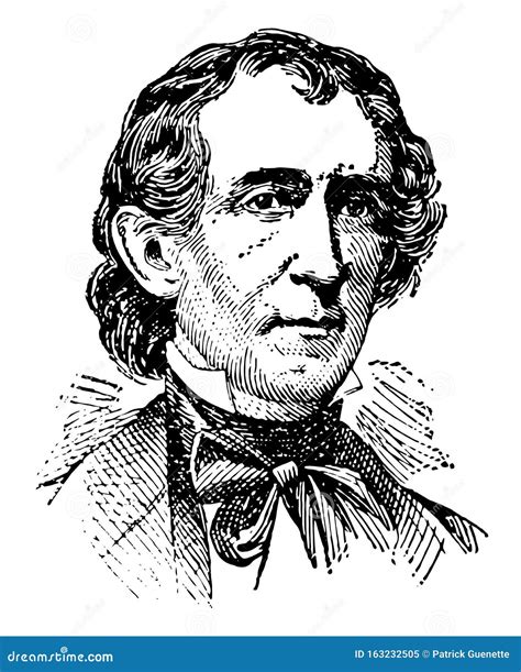 John Tyler 10th Us President Line Art Portrait Royalty Free Stock