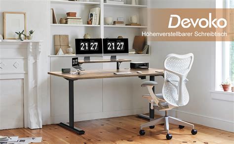 Devoko Höhenverstellbarer Schreibtisch Elektrisch 12060cm Con Soporte