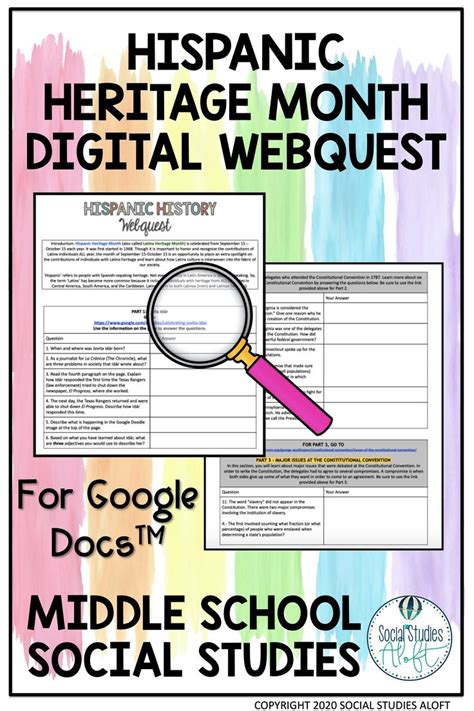 Hispanic Heritage Month Webquest Digital Activity Google Doc