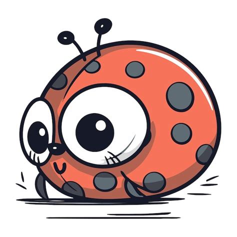 Premium Vector Cute Cartoon Ladybug Vector Illustration On A White