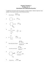 Problem Set 11 Substitution And Elimination Organic Chemistry I