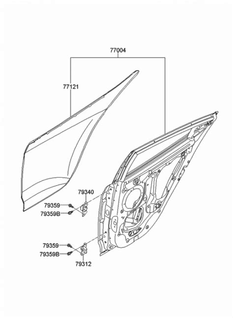 V Genuine Hyundai Panel Rear Door Outer Rh